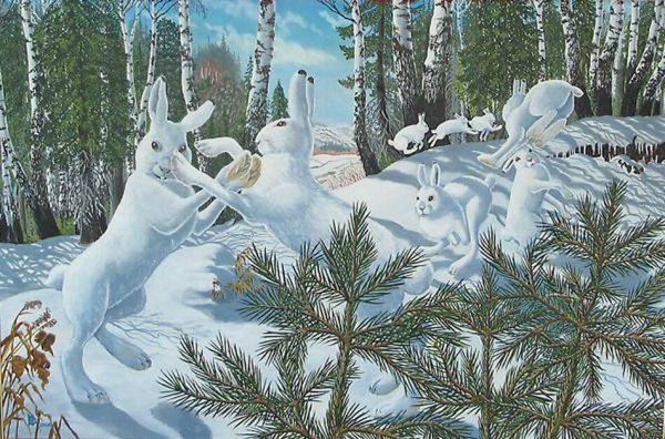 «Дикие животные» п. Меньшиковой "зайцы"