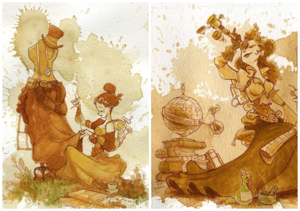 Рисунки чаем