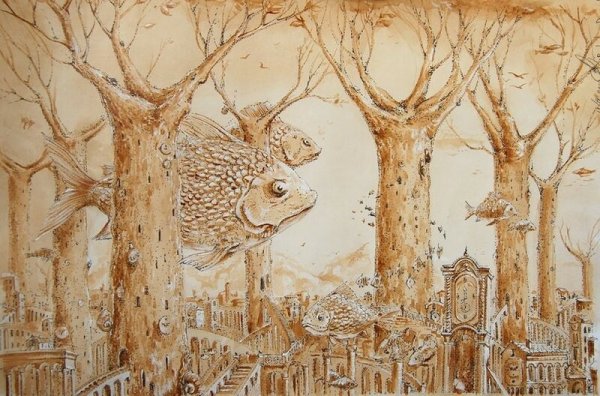 Картины нарисованные чаем