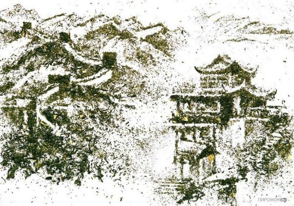 Китайские картины из чая