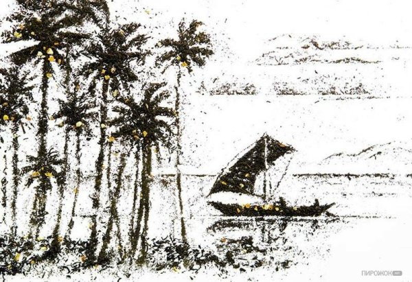 Картины из чайной заварки