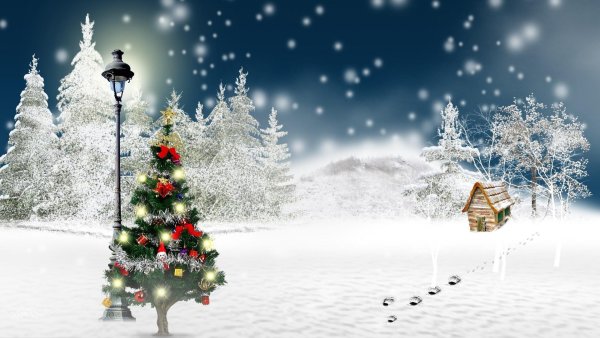 Заставка на рабочий стол зимняя Новогодняя