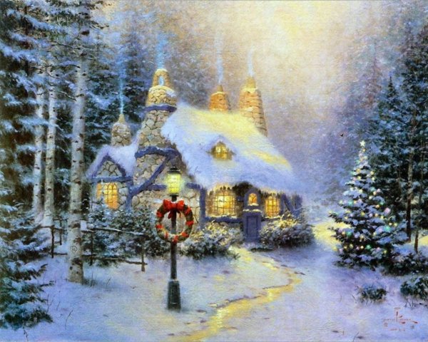 Thomas Kinkade Рождественский коттедж