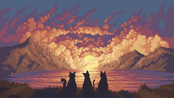 Пиксель арт природа