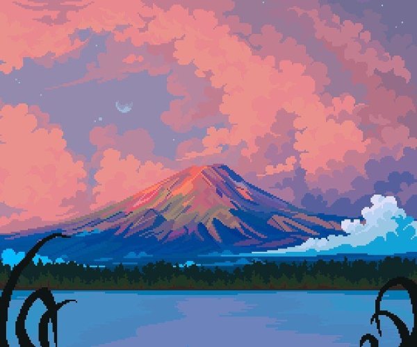 Пиксельный вулкан