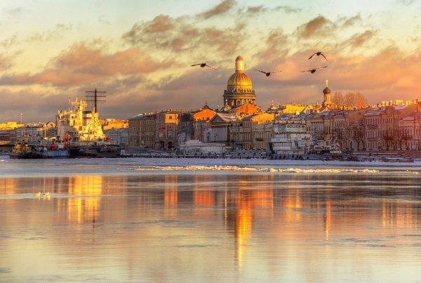 Зимний Санкт Петербург зимний дворец акварель