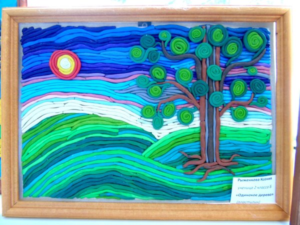 Рисование пластилином на картоне