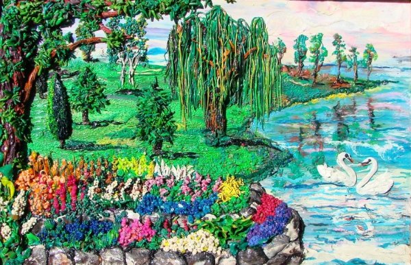 Панно из пластилина для детей