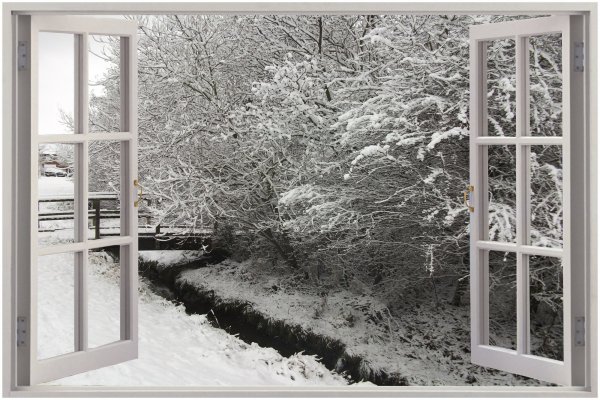 Вид из окна зима