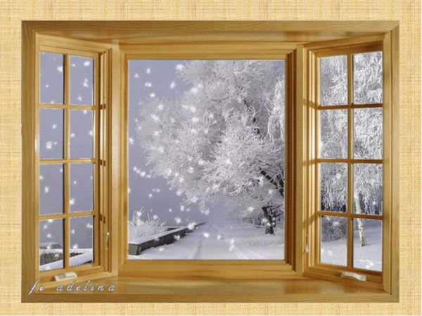 Открытое окно зима