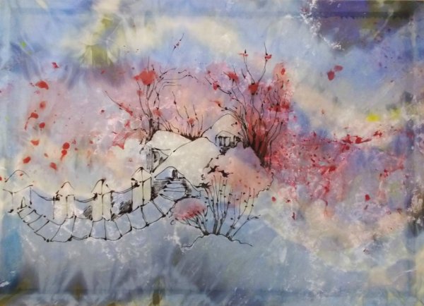 Горячий батик пейзаж