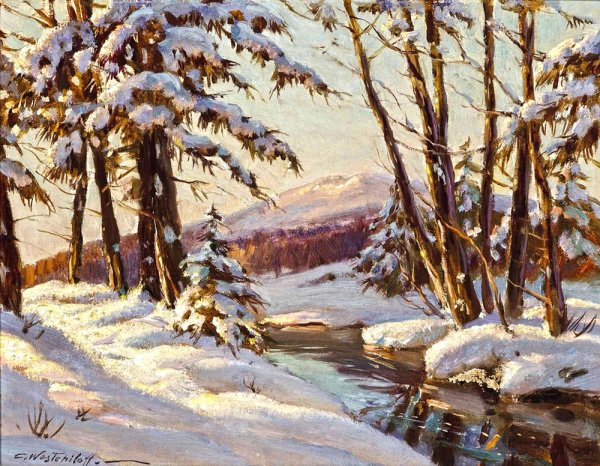 Вещилов к. а. зимний пейзаж. 1917