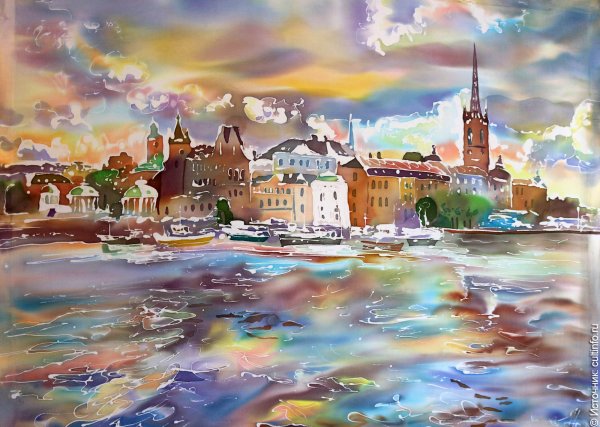 Пластилиновая живопись закат