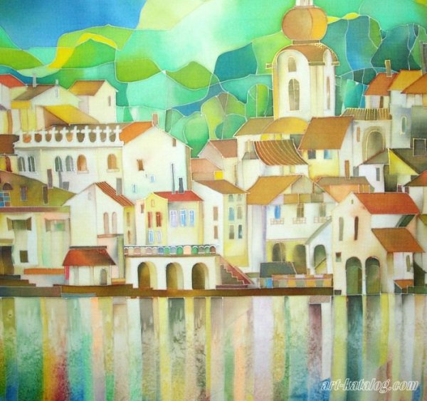 Батик корабль в море