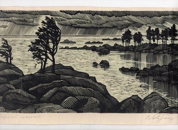 Эстамп линогравюра