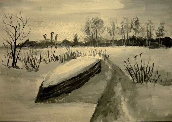 Исаак Левитан гризайль