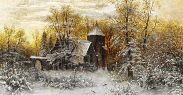 Юлий Клевер. «Зимний закат». 1890г