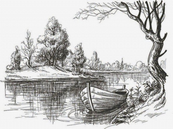 Пейзажи для срисовывания карандашом