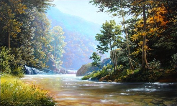 Альберт Бирштадт горный пейзаж