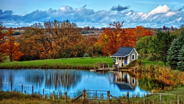 Красивые домики на природе