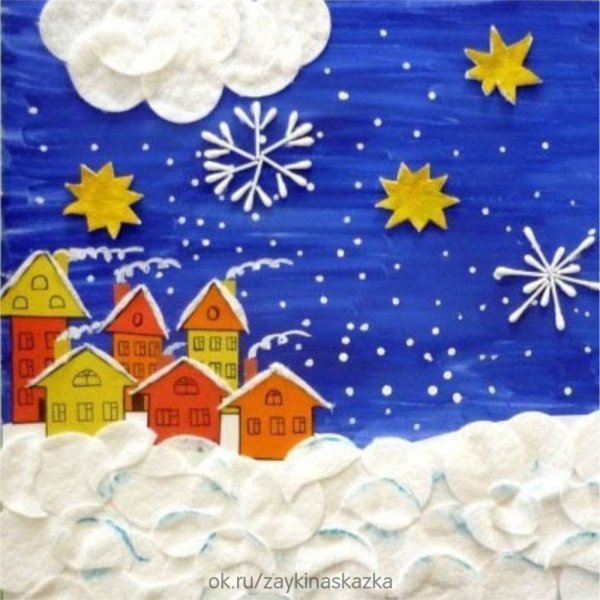 Коллективное панно зима