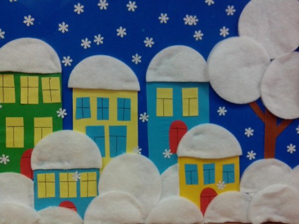 Аппликация на тему зима