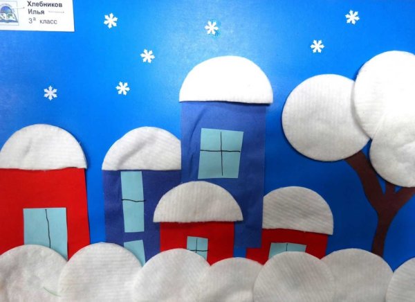 Зимняя аппликация для детей