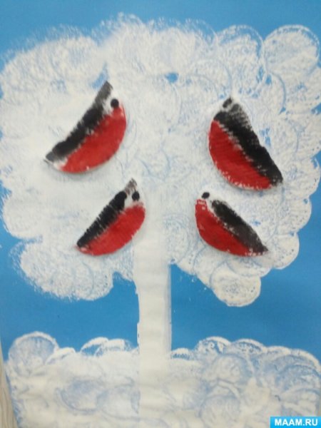 Аппликация из ватных дисков