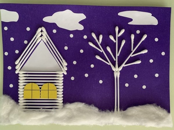 Аппликация на тему зима