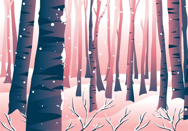 Зимний лес вектор