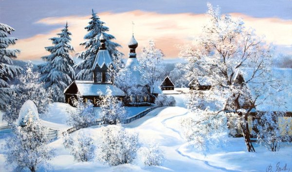 Большие плакаты новогодние пейзажи