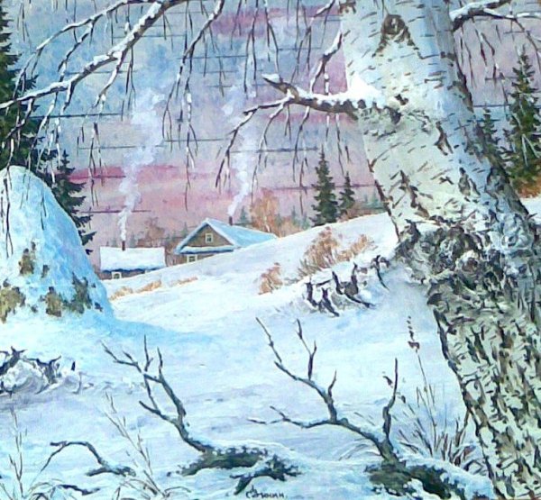 Живопись на бересте Зинин Сергей