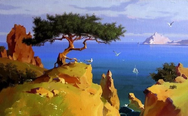 Крымский пейзаж маслом Гурзуф
