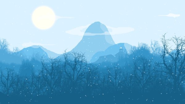 Зимний пейзаж Минимализм