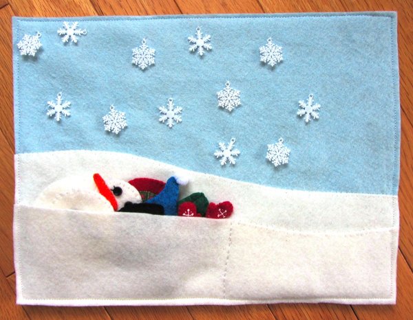 Зимнее панно из фетра своими руками