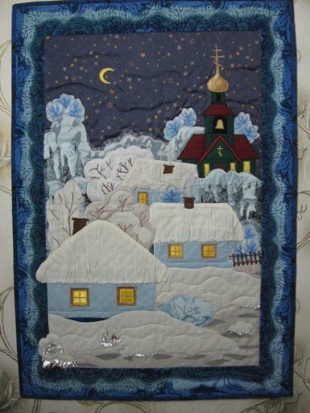 Новогодние панно из ткани