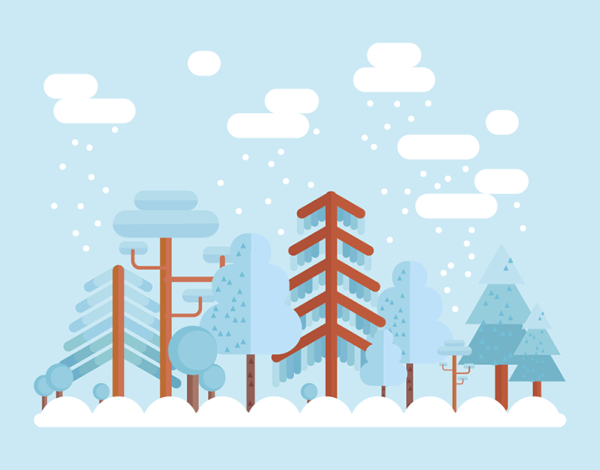 Новогодний пейзаж на Flat