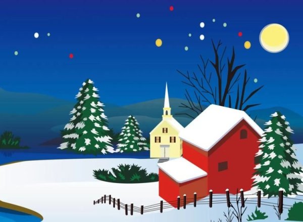 Зима мультяшная