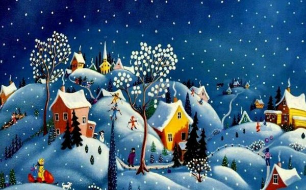 Новогодний пейзаж детский
