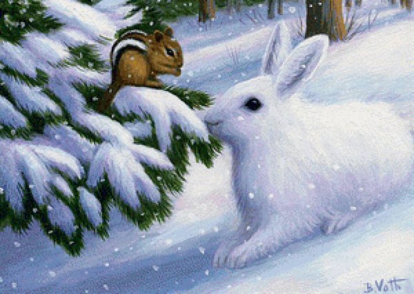 Заяц под елочкой