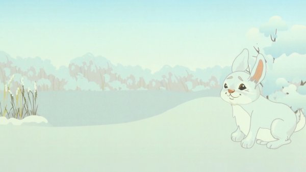 Зимний заяц мультяшная