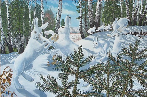 «Дикие животные» п. Меньшиковой "зайцы"