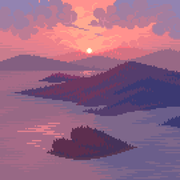 Пиксель арт пейзаж