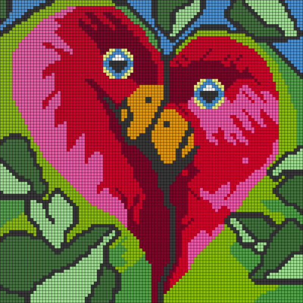 Рисование по клеточкам птицы