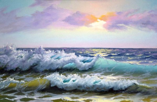 Утро на море живопись