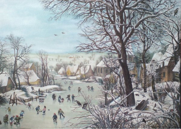 Питер брейгель старший зимний пейзаж с ловушкой для птиц