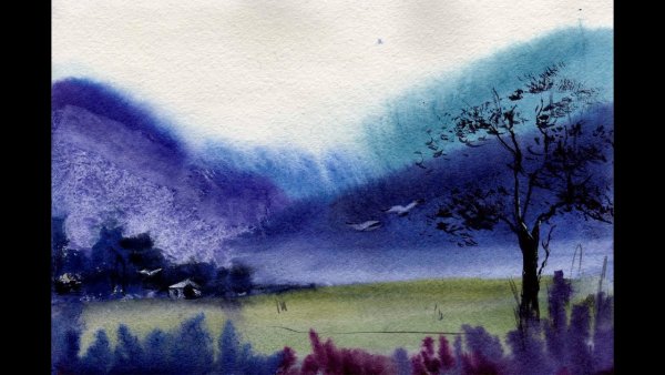 Акварель по мокрому