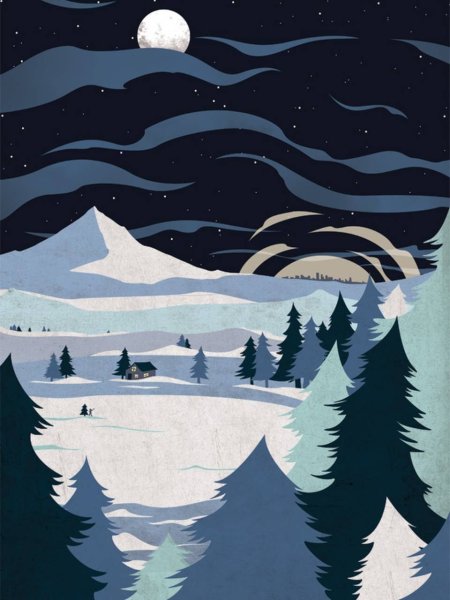 Стилизация зимнего пейзажа