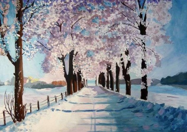 Сургут рисунок зима