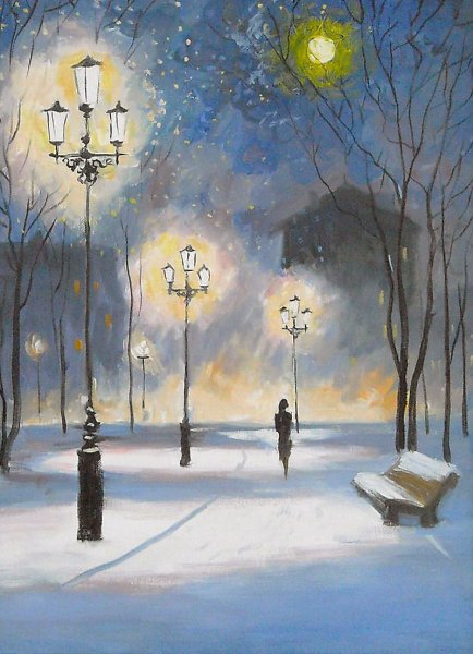 Соловьёв Евгений Васильевич (1931-2009) «зимний вечер»